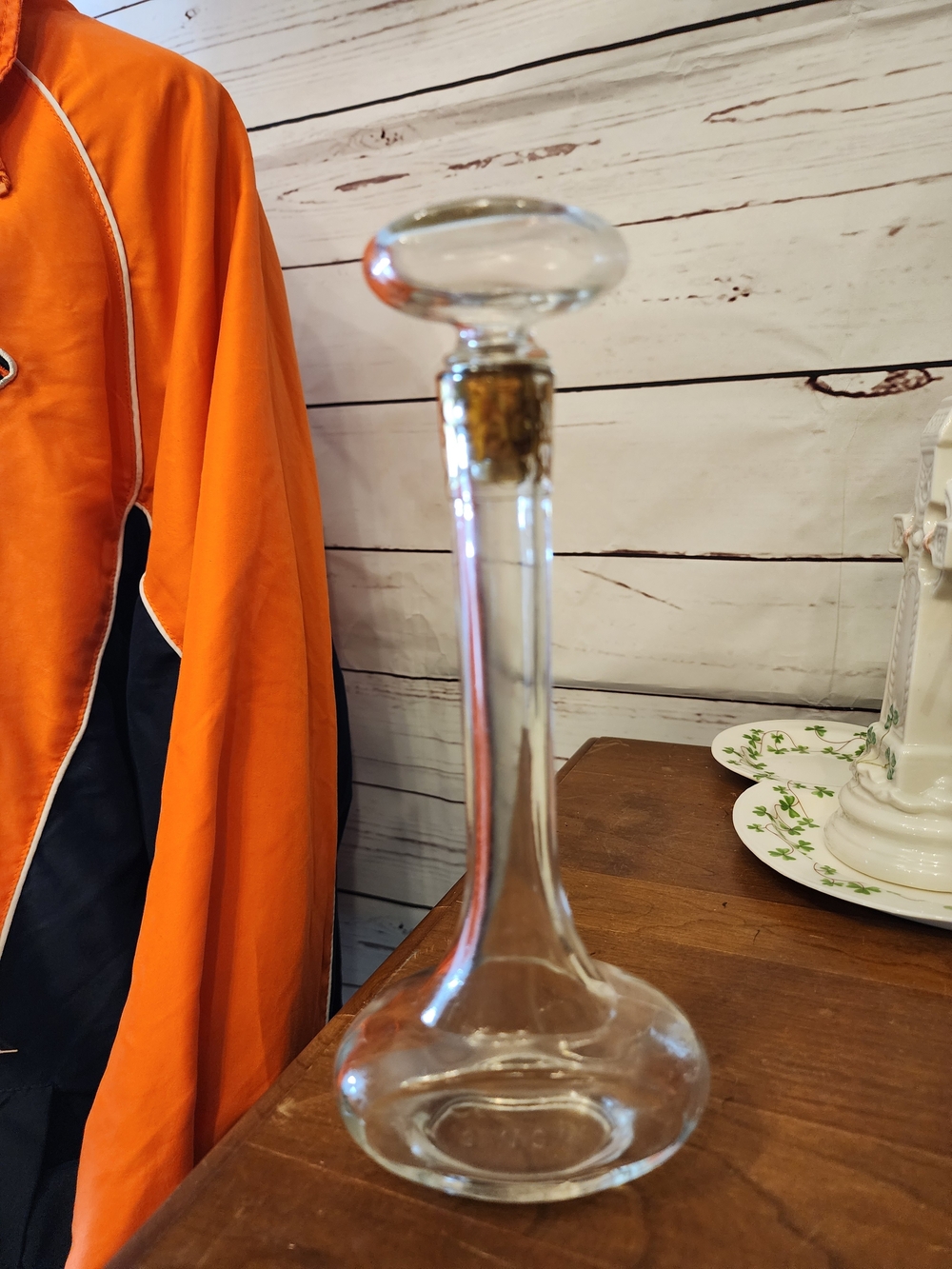 Glass Decanter Bottle Gold Trim Avon Purfume Bottle